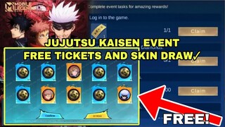 JUJUTSU KAISEN EVENT•FREE TICKET AND SKIN✓ ALEX RARE MLBB