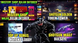 BOCORAN MISTERY SHOP BULAN OKTOBER 2021, SHOTGUN 2 M1887 GOLDEN GLARE, TOP UP SKIN KATANA LOBBY