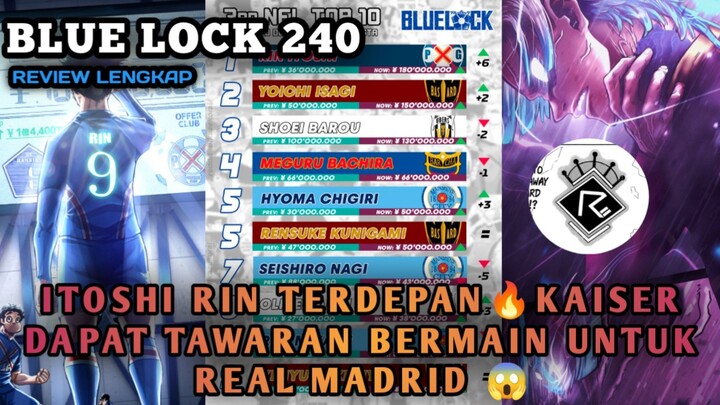 PERINGKAT BLUE LOCK KELUAR RIN NOMER 1🔥 KAISER MENUJU REAL MADRID 😱 | REVIEW BLUE LOCK CHAPTER 240