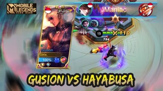 MANIAC !!! GUSION KOF VS HAYABUSA, WHO WINS ? | GUSION GAMEPLAY #111 | MOBILE LEGENDS BANG BANG