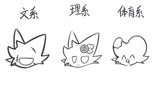 【ดีไซน์ลายมือตลกๆ】ภาควิชาศิลปศาสตร์ ภาควิชาวิทยาศาสตร์ ภาควิชาพลศึกษา