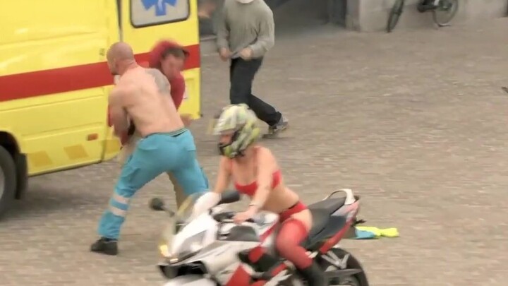 After a button on the street is pressed...