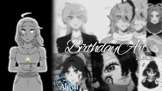SPEEDPAINT || Birthday art✨🍰 || Art by; @Aleyaayaya [ft. other oc]