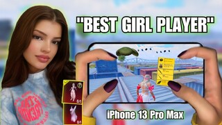 iPhone 13 Pro Max Pubg HANDCAM🔥4 FINGER + Full GYRO | BEST GIRL PLAYER #33