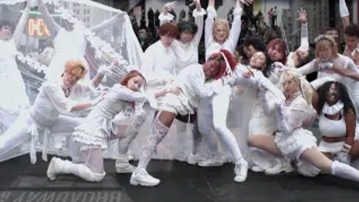 Magical dance appears in New York's Times Square! Lady Gaga's "Abracadabra" | Not Shy Dance Crew per