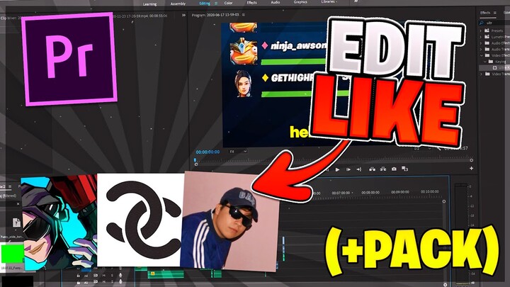 (FREE EDITING PACK) How to Edit Like Fearless, Ceeday, and Quackity in Premiere Pro!