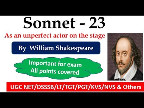 Sonnet - 23 by William Shakespeare in Hindi (As an unperfect actor on the stage)