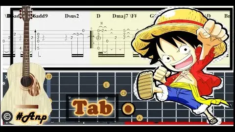 Guitar Tab - Gold and Oden (One Piece) OST Fingerstyle Tutorial Sheet Lesson #Anp