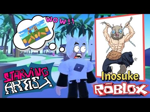 ROBLOX Making Inosuke in Starving Artist! Unlispace Arts Timelapse DIY Pixel Arts #1