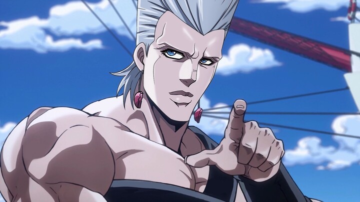 Draw Polnareff in the style of the original artist