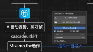 Cascadeur Blender MMD拼好帧动作 一键互导