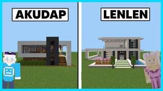 Aku & @LenLen Membuat Rumah Modern! SIAPA YANG MENANG? - Minecraft Indonesia