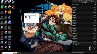 Speedrun Gta SanAndreas all tags 33:05