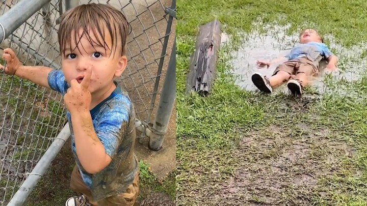 Hilarious! A kid overseas shows mom their secret hideout—a mud-pit bathtub that leaves her speechles