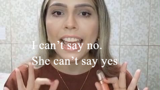 I can’t say no. She can’t say yes.