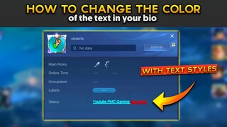 HOW TO CHANGE THE COLOR OF THE TEXT IN YOUR BIO/STATUS | MOBILE LEGENDS