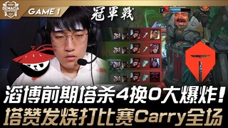 أل مقابل تي إي إس في نهائي كأس ديماسيا! تاو بو تحقق 4 مقابل 0 في بداية المباراة بفضل تدمير الأبراج! 