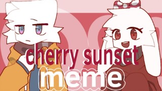 Meme Pengumuman/Desain Hewan】matahari terbenam sakura