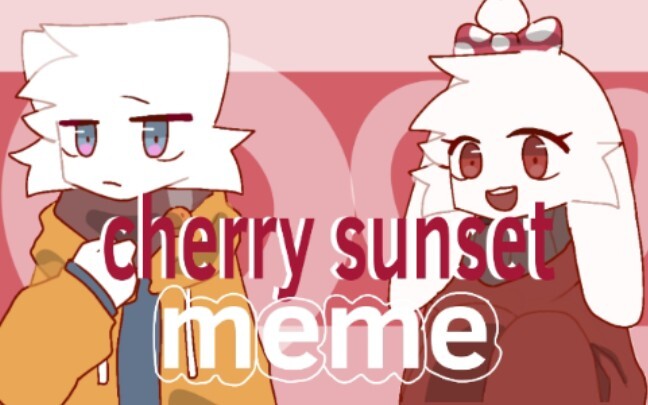 Meme Pengumuman/Desain Hewan】matahari terbenam sakura