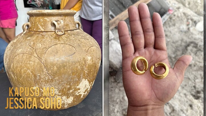 Burial jar na may mga buto ng tao  at gintong hikaw, nakuha sa septic tank | Kapuso Mo, Jessica Soho