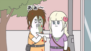 搞笑日语小动漫-辣妹居然变僵尸了