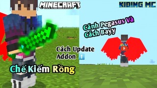 Hướng Dẫn Cách Chế Kiếm Rồng, Cánh Pegasus Và Cách Nâng Cấp Addon Rồng Mcpe 1.14 | KIDING MC