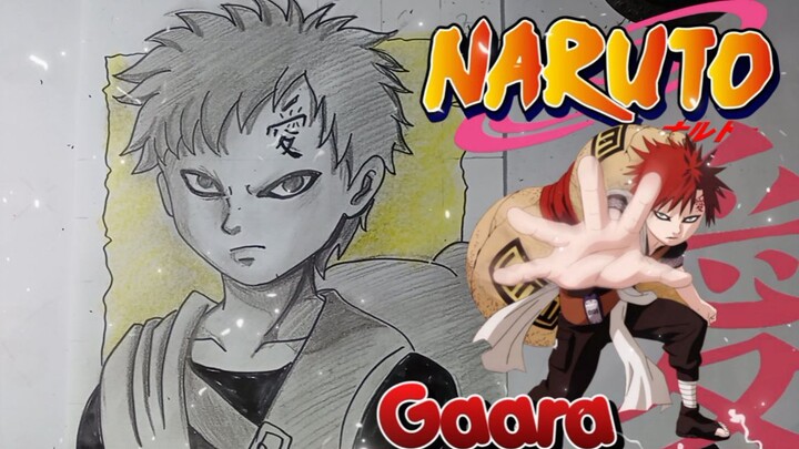 menggambar gaara dari anime naruto