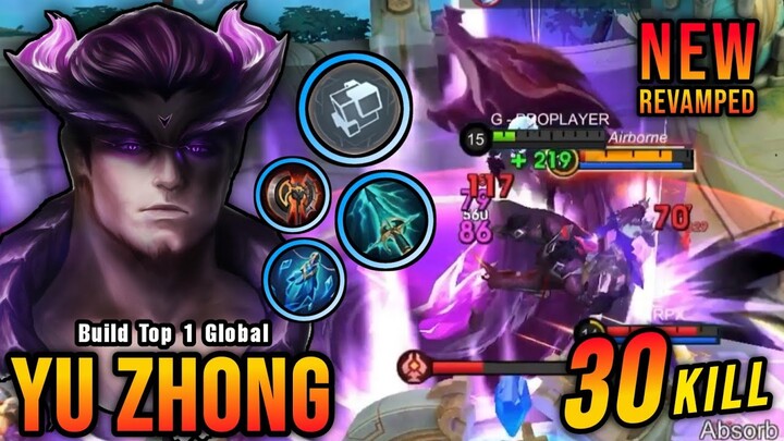 30 Kills!! Yu Zhong Revamp Best Build and Emblem!! - Build Top 1 Global Yu Zhong ~ MLBB