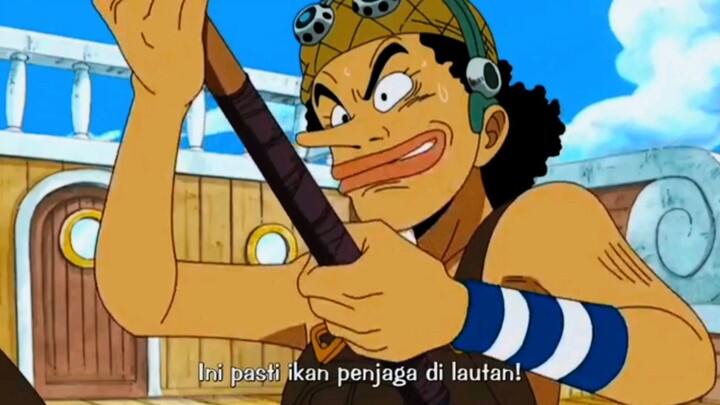 Luffy,usopp,chopper mancing ikan.