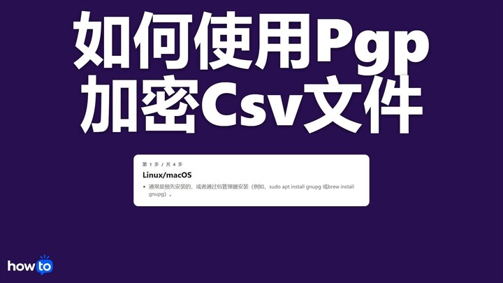 How to encrypt csv file with pgp (chinese)如何使用 pgp 加密 csv 文件(一步一步)
