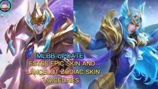 NEW ESTES EPIC AND LANCELOT ZODIAC SKIN VOICELINES #mobile legends