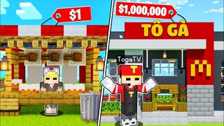 TÔ GÀ THỬ THÁCH 24H MỞ NHÀ HÀNG 1.000.000$ TRONG MINECRAFT*NHÀ HÀNG 1$ VS 1 TRIỆU ĐÔ $