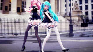 [ChopHands][MMD] ฮัตสึเนะ มิคุและเมกุริเนะ ลูกะในชุดโลลิต้าเต้นเพลง Dive to blue