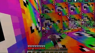 MINI GAME - CUỘC CHIẾN ĐÀO LUCKY BLOCK CẦU VỒNG MINECRAFT -- NOOB NÂNG CẤP KIẾM