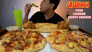 PIZZA | CRISPY CHICKEN | LASAGNA | GREENWICH MUKBANG