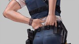 Hug the cop. Attractive cop drawing