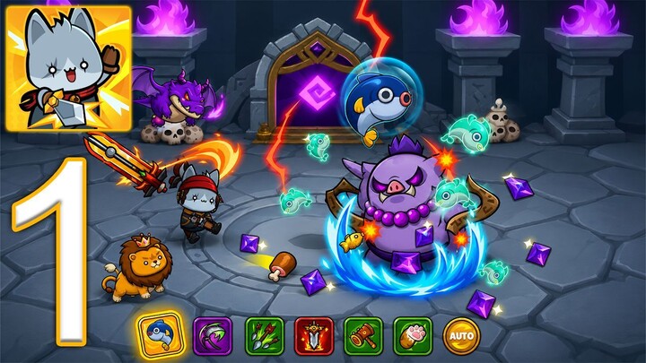 Meow Knight: Idle RPG - Gameplay Walkthrough Part 1 - Tutorial & Highlight (iOS,Android)
