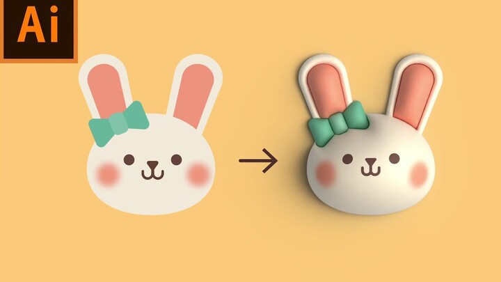 【บทเรียน AI】การสร้างกระต่าย 3D น่ารัก สำหรับผู้เริ่มต้นใช้ Adobe Illustrator