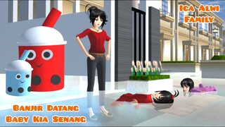 Banjir Datang Baby Kia Senang | Banjir Gara Gara Boneka Boba Dicuri | Drama Sakura School Simulator