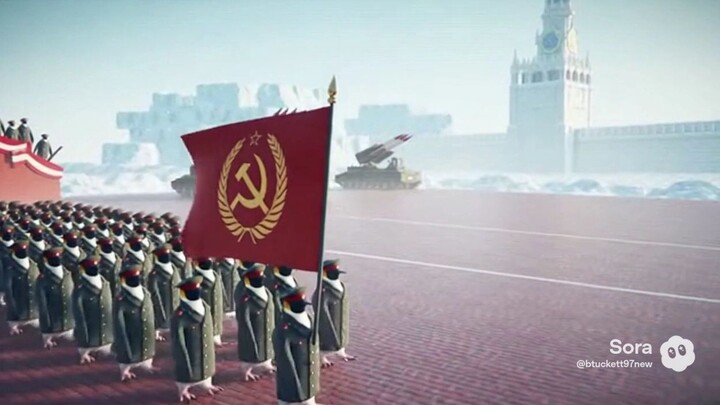 Soviet Penguin 🐧 Army Parade [Version 2 - SORA]