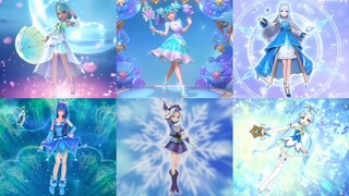 10 blue domestic magic girls transformed, blue is mostly the second female in the magic girl