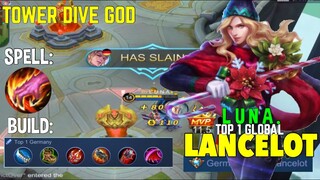 Lancelot Hidden Powers!? TOWER DIVE GOD!! | L U N A . Top 1 Germany Lancelot Gameplay