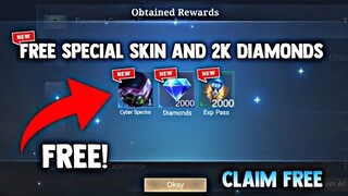 FREE SPECIAL SKIN AND 2K DIAMONDS! FREE! (CLAIM FREE!) NEW EVENT! | MOBILE LEGENDS 2022