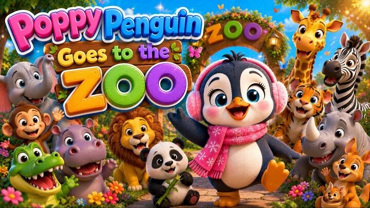 Poppy Penguin Goes to the Zoo | Learn Zoo Animals for Kids | Fun Educational Adventure