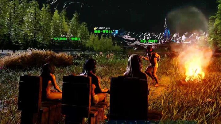 Ark: Is this what a bonfire party is? So. Freaking. Hot.