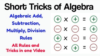 Easy, simple way to learn algebra Hindi Urdu plus minus Rules addition subtraction multiply division
