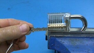 Unlock padlock in 10 seconds with just one safety pin