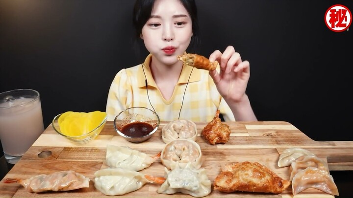 Mukbang các loại mandu (bánh bao hàn ) #mukbang #ASMR