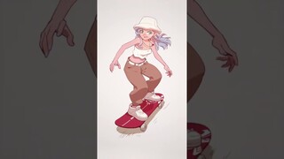 Skating through the Alley 🛹 #skater #skating #anime #azuki