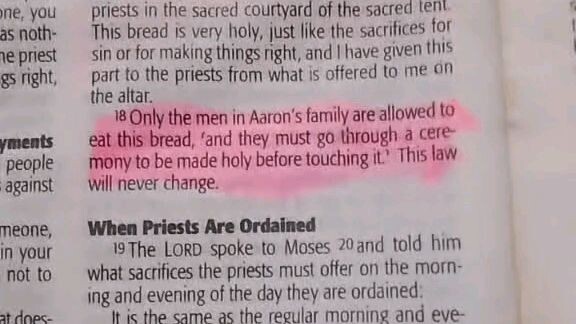 Daily Verse.        Leviticus 6:19-23.